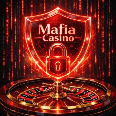 High-tech security shield over a roulette wheel