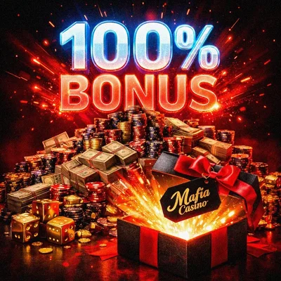 Exploding gift box with giant casino bonus